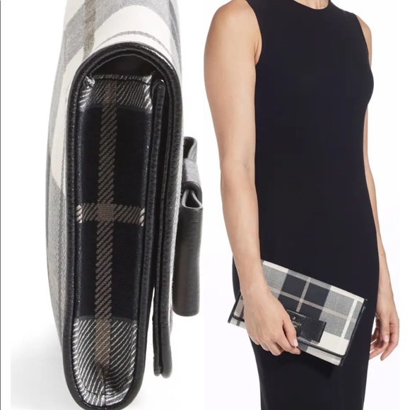 NWT Kate Spade Julia Street Plaid Tally Clutch - Picture 2 of 10